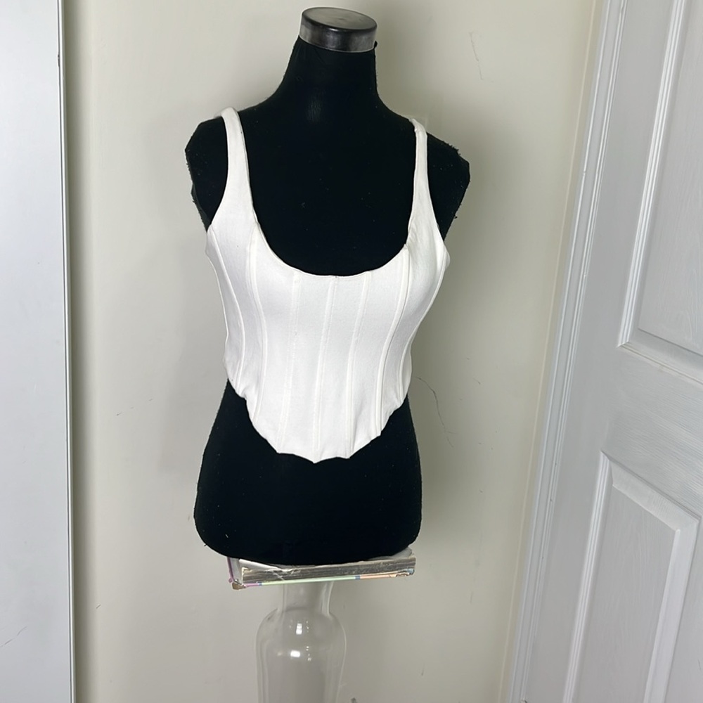 Brock Collection X H & M Elegant White Corset Women's Tank Top Size Small